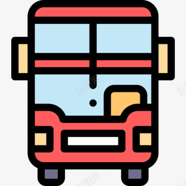 汽车公共交通20线性颜色图标图标