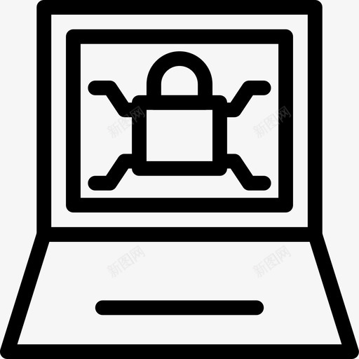 媒体笔记本电脑锁图标svg_新图网 https://ixintu.com 媒体 安全 电脑 笔记本