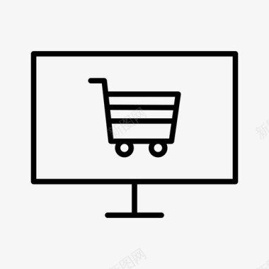购物车电脑电子商务图标图标