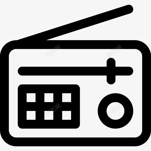 收音机音乐100线性图标svg_新图网 https://ixintu.com 收音机 线性 音乐100