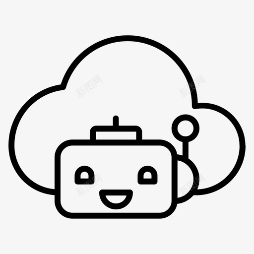 机器人人工云图标svg_新图网 https://ixintu.com 人工 人工智能 智能 机器人