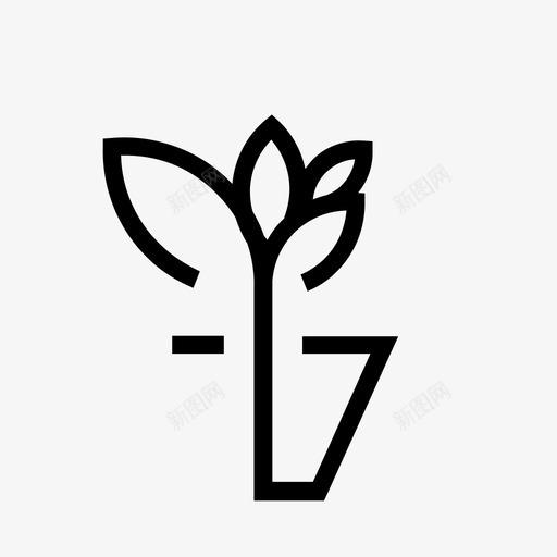最小植物绿色生长图标svg_新图网 https://ixintu.com 最小植物 生长 盆栽 线条 绿色