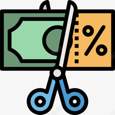 税务会计和财务8线性颜色图标图标
