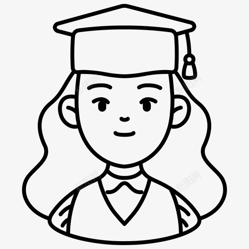 学生头像女毕业图标svg_新图网 https://ixintu.com 人物 头像 学生 毕业 职业 轮廓