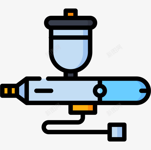 喷枪艺术工作室15线性颜色图标svg_新图网 https://ixintu.com 喷枪 线性颜色 艺术工作室15