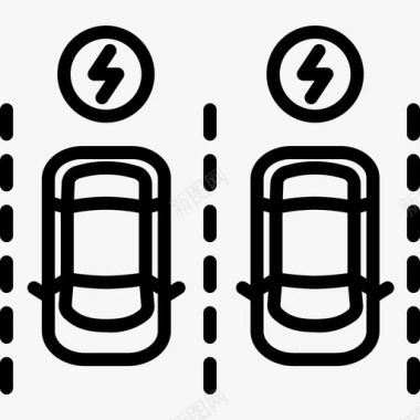 电动汽车充电停车场电动汽车能源图标图标