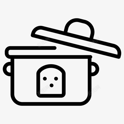 面包容器一次性包装盒食品容器图标svg_新图网 https://ixintu.com 一次性包装盒 午餐容器 可重复使用的容器 零浪费线图标 面包容器 食品容器
