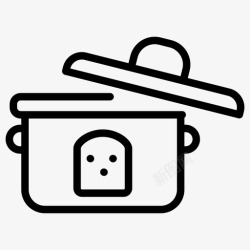 一次性包装盒面包容器一次性包装盒食品容器图标高清图片