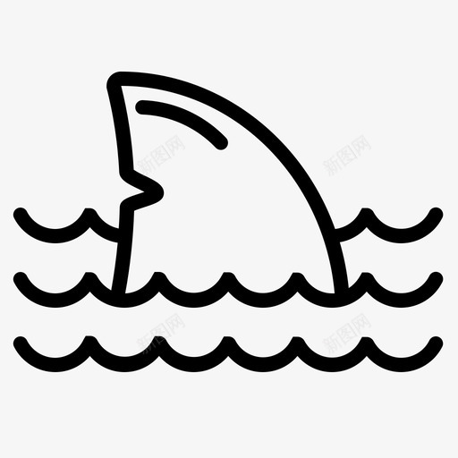 鲨鱼攻击危险图标svg_新图网 https://ixintu.com 危险 夏天 尾巴 攻击 鲨鱼 鳍