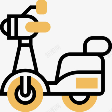 摩托车交通工具4黄影图标图标