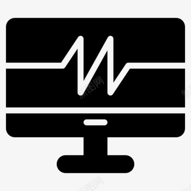 心电图机计算机健康图标图标