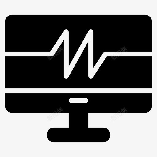 心电图机计算机健康图标svg_新图网 https://ixintu.com 健康 医疗 医疗保健 医疗保健2固体 心电图机 心脏 计算机