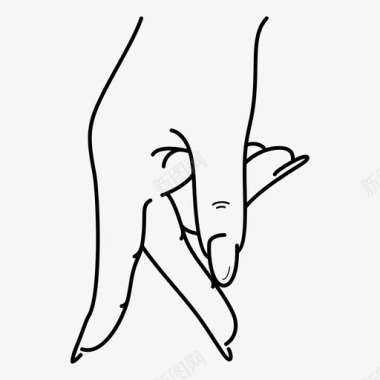 会走路的手指女性的手手势图标图标