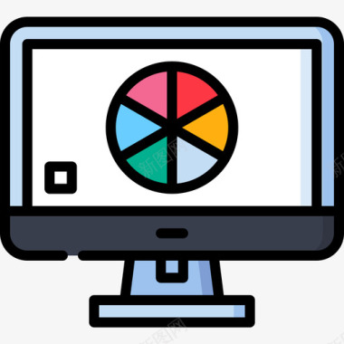 电脑艺术工作室15线性色彩图标图标