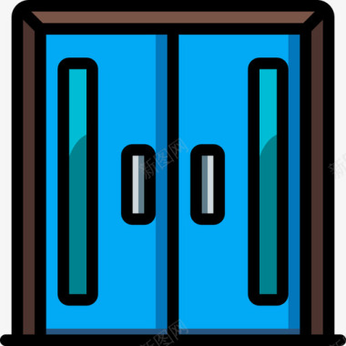 门建筑门3线颜色图标图标