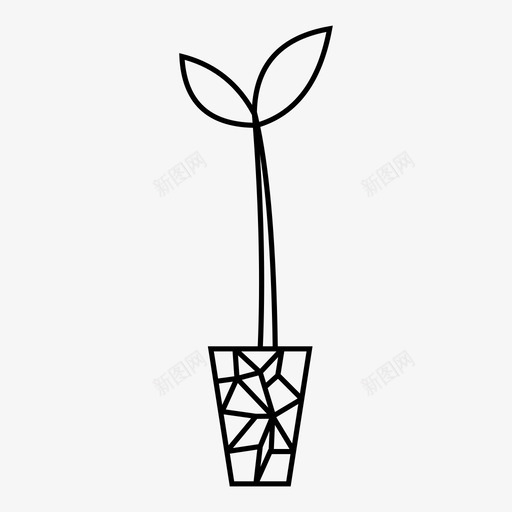 盆栽植物装饰植物花卉植物图标svg_新图网 https://ixintu.com 室内 收藏 植物 盆栽 花卉 装饰