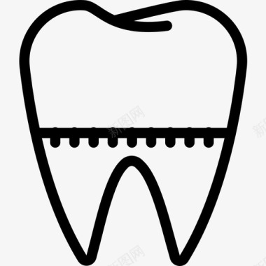 牙冠牙齿18线形图标图标