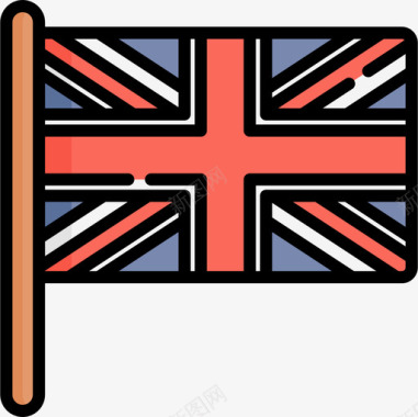 英国英格兰21线性颜色图标图标