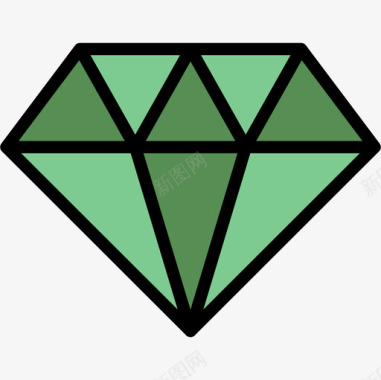 钻石现代教育3线性颜色图标图标