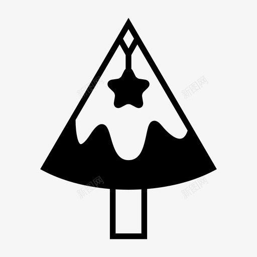 圣诞树松树星星图标svg_新图网 https://ixintu.com 圣诞树 圣诞节 星星 松树