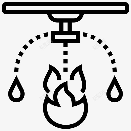 消防栓应急安全图标svg_新图网 https://ixintu.com 供水 安全 应急 智能家居线 消防栓