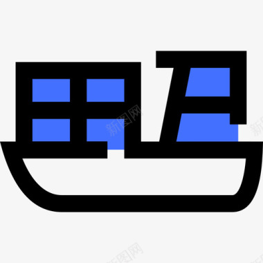 船送货服务蓝色图标图标
