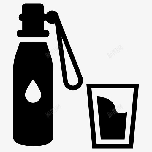 水瓶饮用水白酒图标svg_新图网 https://ixintu.com 水瓶 白酒 纯净水 零浪费雕文图标 饮用水