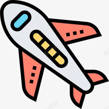 飞机运输工具1线颜色图标图标