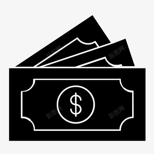 钞票商业教育图标svg_新图网 https://ixintu.com 商业 商业符号 教育 货币 钞票