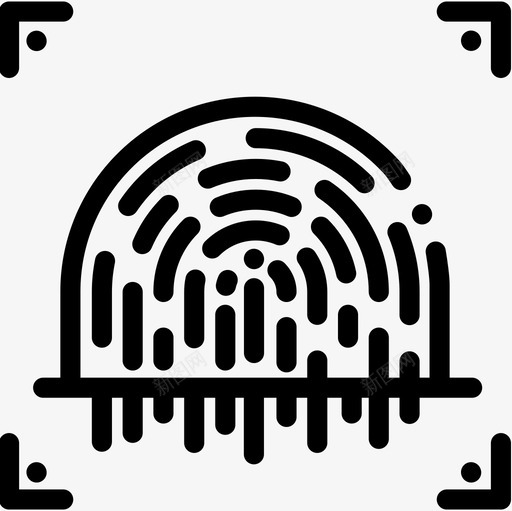 指纹保护安全线状图标svg_新图网 https://ixintu.com 保护 安全 指纹 线状