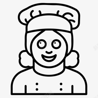 女厨师头像角色图标图标
