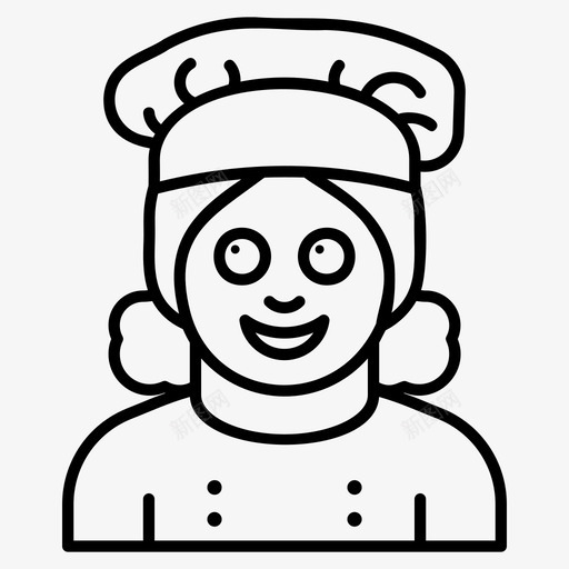 女厨师头像角色图标svg_新图网 https://ixintu.com 人类 厨娘 头像 女人 女厨师 表情符号线向量图标 角色