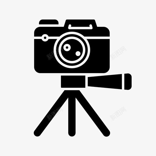 三脚架照相机无镜摄影图标svg_新图网 https://ixintu.com 三脚架 实心 录像 摄影 无镜 照相机