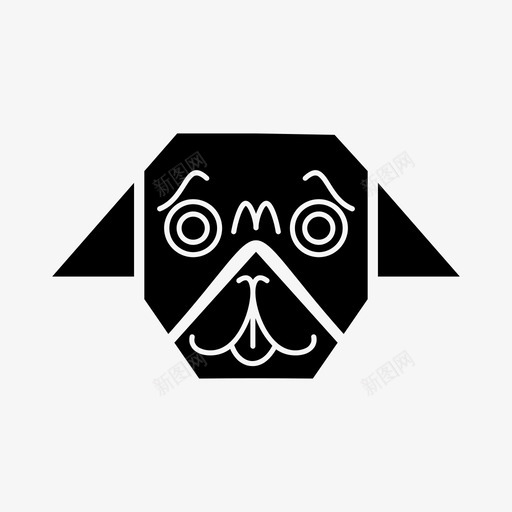 折纸哈巴狗动物折纸动物图标svg_新图网 https://ixintu.com 动物 折纸动物 折纸哈巴狗