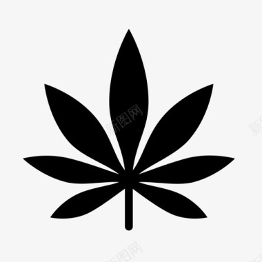 大麻叶大麻植物图标图标