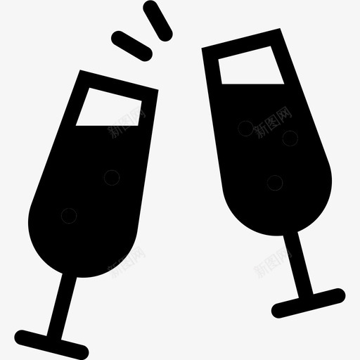 香槟庆祝饮料图标svg_新图网 https://ixintu.com 圣诞装饰 庆祝 派对 葡萄酒 饮料 香槟