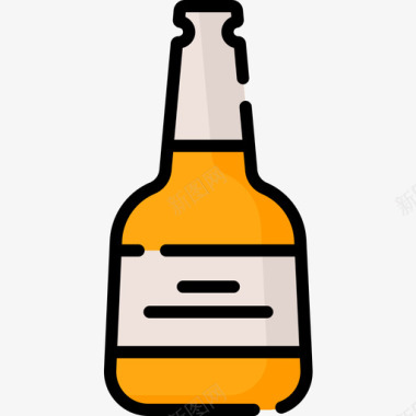 啤酒啤酒34线性颜色图标图标