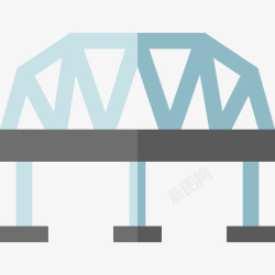 火车桥桥火车站4平坦图标高清图片