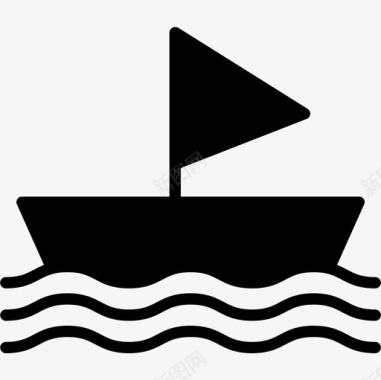 帆船夏季65实心图标图标