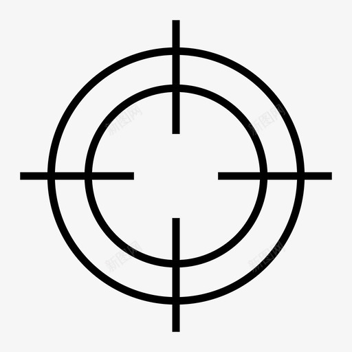 十字线目标焦点图标svg_新图网 https://ixintu.com 办公元素线图标 十字线 焦点 目标 范围
