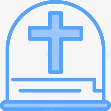 墓碑万圣节117蓝色图标图标