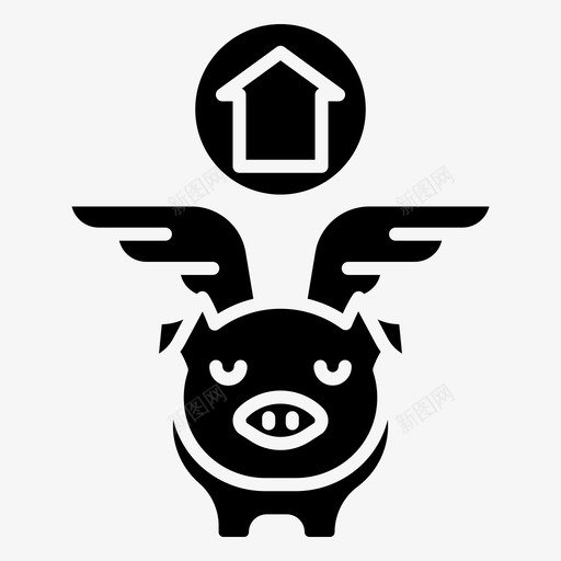 小猪成长住宅图标svg_新图网 https://ixintu.com 住宅 小猪 成长 房产 房地产