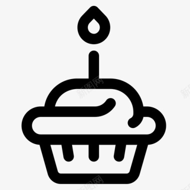 纸杯蛋糕95岁生日直系图标图标
