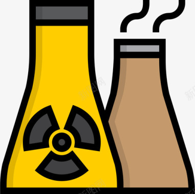 核电站污染13线性颜色图标图标