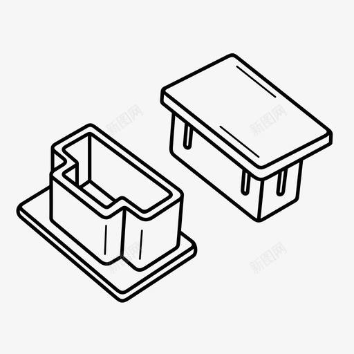 塑料端盖连接支柱型材图标svg_新图网 https://ixintu.com 塑料端盖 支柱型材 连接