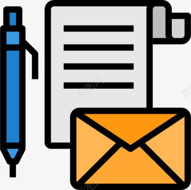 电子邮件文件16线颜色图标图标
