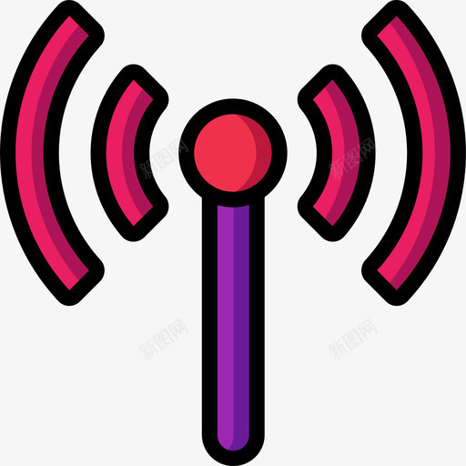Wifi移动接口5线性颜色图标svg_新图网 https://ixintu.com Wifi 接口 移动 线性 颜色