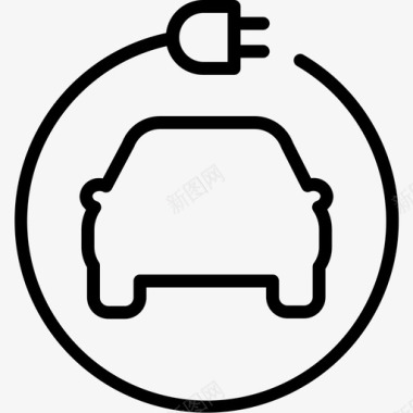 电动汽车充电站充电电动汽车图标图标