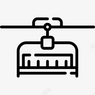 滑雪升降机冬季运动17直线型图标图标