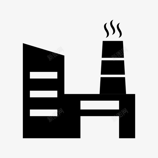 工厂建筑物烟囱图标svg_新图网 https://ixintu.com 14栋 工厂 建筑 建筑物 烟囱